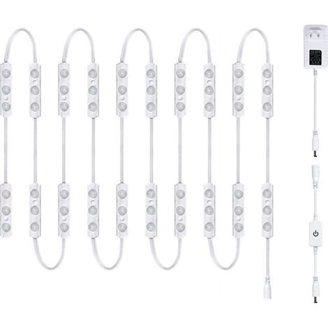 LED Strip Lights - Dimmable Touch Control - 60 Beads 7000K White - For Vanity Mirror Bathroom Full Body Mirror - 12 W - US Plug (1/5)