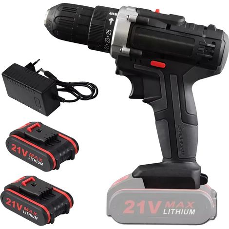 Taladro percutor eléctrico inalámbrico, 25+3 ajustes de torque, diseño ligero, batería estilo E-2. (1/2)
