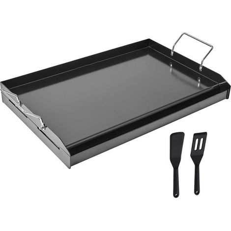 Plaque de Cuisson en Acier Carbone 60x40 cm, Rectangulaire pour Barbecue, Teppanyaki et Camping, avec Poignée (1/5)