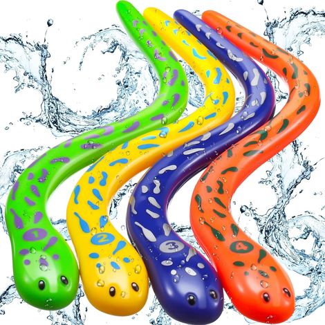 Jouet de Natation pour Piscine, 4 Pièces Jouets de Natation, Jouets de Plongée, Jouets de Piscine pour Enfants, Jeux Piscine Enfant, pour Serpent de Plongée Jouet (1/5)