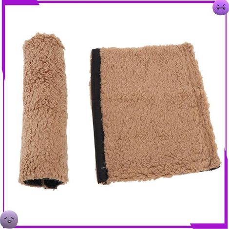 Housse d'accoudoir de chaise - Fafeicy - Molleton peau de mouton synthétique - 2 pièces - Gris/Brun (1/5)