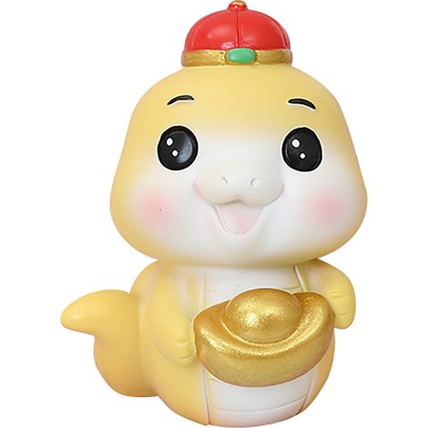 Figura de coche de oro amarillo para el Año de la Serpiente, decoración creativa para la consola del coche, regalo auspicioso de Año Nuevo. (1/5)