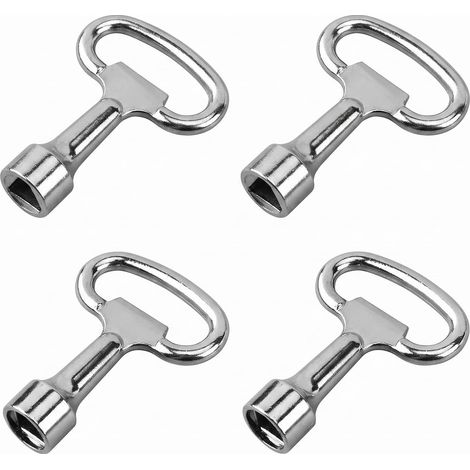 4 Pièces Clé Triangle et Clé Carrée Universelle, Purgeur Radiateur et Clé de Compteur d'Eau pour Armoire Électrique, Gaz, Poubelle, Boîte aux Lettres, Métal Robuste (1/5)