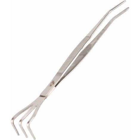 Rastrillo profesional 2 en 1 de acero inoxidable para raíces de bonsái con alicates y mango ergonómico – 22 cm – Plateado (1/5)