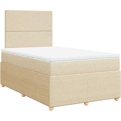 Maison Exclusive - Boxspringbett mit Matratze Creme 120x190 cm St