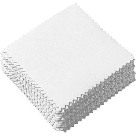 100 piezas de paños de pulido para joyas, paño de pulido de joyas, paño de limpieza, paño de pulido amarillo antioxidante, para perlas, plata de ley, oro, platino y plata (blanco) (1/5)