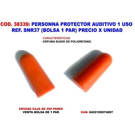 TAPON AUDITIVO DESECHABLE S/CORDON - EHLIS