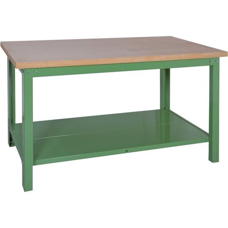 Banco da lavoro Professionale con piano in legno di faggio, lunghezza mm 1200