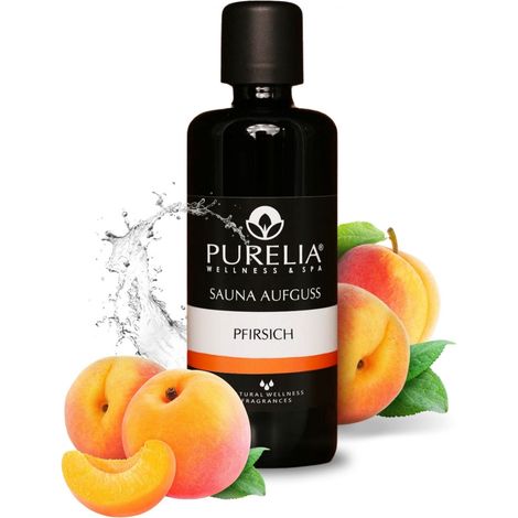 PURELIA Saunaaufguss Konzentrat Pfirsich 100 ml natürlicher Sauna-aufguss - reine ätherische Öle
