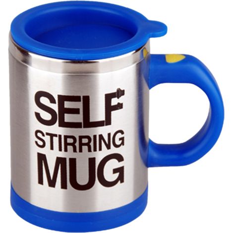 Mug auto-mélangeur 400 ml avec couvercle, tasse à café électrique en acier inoxydable, idéale pour le café, le lait, le cacao, le chocolat chaud et le thé. (1/5)