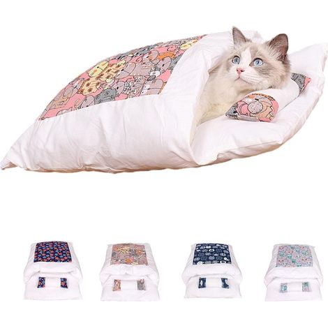 KattenHuis - Sac de couchage pour chat - Sac de couchage pour chien - Sac de couchage pour chat - Tapis de couchage pour chat - Tapis pour chat - Lit pour chat - Sac de couchage chaud amovible pour ch (1/5)