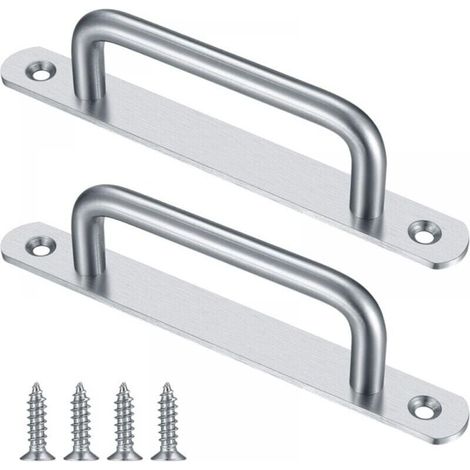pieces Stainless Steel Plate Sliding Door Handle Barn Door Cabinet Sliding Door Handle (1/4)
