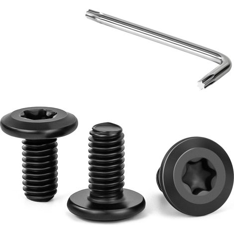 30 Pièces Vis à Tête Plate Torx Noir M6 x 12 mm Vis à Six Pans Creux en Acier Inoxydable A2 V2A Boulons de Meubles Hexagonale avec Clé T30 Filetage Complet (1/5)