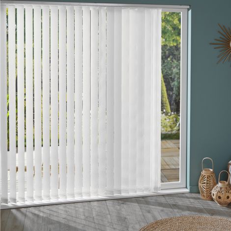 Lot de 5 lamelles verticales 89mm tissées pour store californien - Blanc - L8,9 x H280cm (1/2)