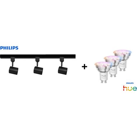 Philips LED Leuchten 3er Spot Zilo Easy Link schwarz 100 cm warmweiß-kaltweiß RGB Deckenlampe