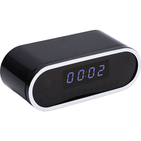 Caméra intérieure sans fil WiFi 1080P FHD grand angle 130° avec horloge 12/24h, détection de mouvement, mode nuit et application pour chambre à coucher (1/5)