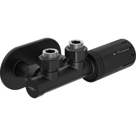 Mexen G05 set termostatico angolare con mascherina R, Duplex, DN50, nero - W907-958-905-70 (1/3)