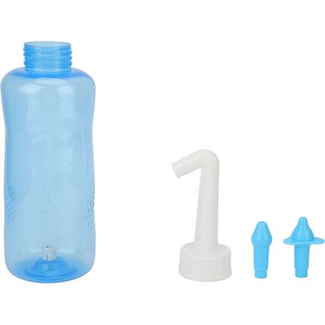 Lavement Nasal Confort Respiration avec 2 Embouts et Flacon 500ml, Kit de Rinçage pour Adultes et Enfants (1/5)