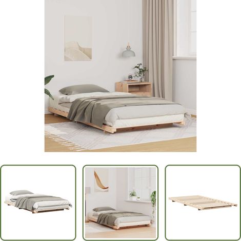 vidaXL Kiefer - Bodenbettgestell Braun 80 x 220 cm Massivholz Kiefer (1/5)