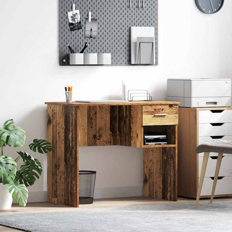 Schreibtisch mit Regal Altholz 90 x 49 x 75 cm Holzwerkstoff