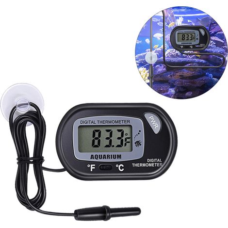 Thermomètre Numérique LCD pour Aquarium avec Ventouse - Température Eau Terrarium Poissons et Reptiles