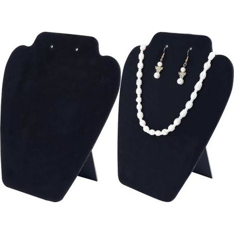 Présentoir à bijoux en velours, adapté aux colliers et boucles d'oreilles, hauteur 8,3 pouces, petit modèle. (1/5)