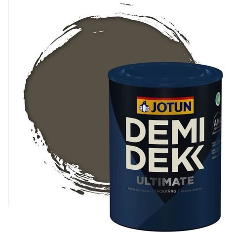 JOTUN - Peinture Bois, Lasure Opaque pour Extérieur et Intérieur Satinée - DEMI DEKK ULTIMATE - RAL 7013 - Gris Brun - 0,75L (1/2)