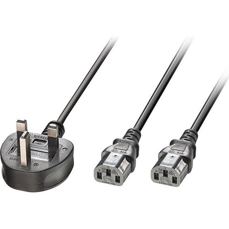 Câbles - Alimentation LINDY 2.5m UK 3Pin Plug to 2x C13 Y Cable
