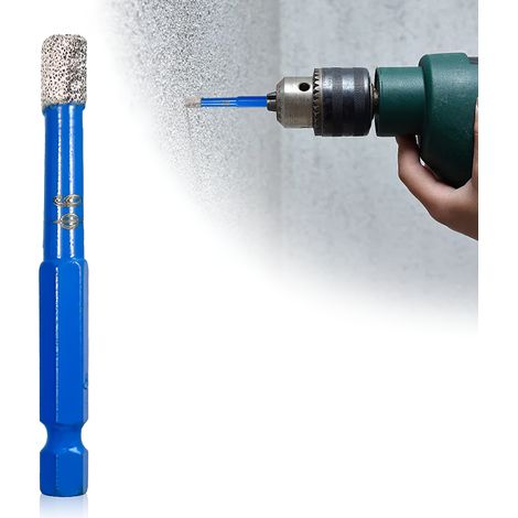 1 Foret diamanté 6 mm,perçage à sec,manche hexagonal,pour carrelage granit marbre (1/5)