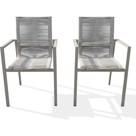 MEXICO - Conjunto de 2 sillones de jardín - Blanco - DCB GARDEN (1/5)