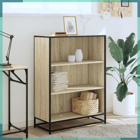849120 Bibliothèque chêne sonoma 80,5x35x107,5 cm bois d'ingénierie (1/5)