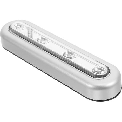 Lampe LED tactile pour éclairage, fonctionne sur piles, argentée. (1/4)