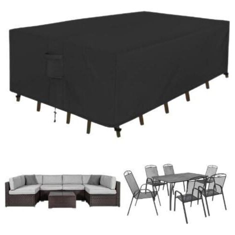 Housses de Meubles de Jardin 213 x 132 x 74cm, Housse de Canapé de Jardin en Tissu Oxford 210D Imperméable , Housse de Coffre de Table avec évent pour Tables et Chaises, Canapés (1/5)