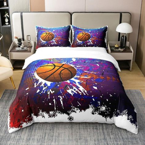 Parure de lit Basketball 155x220cm 100% coton avec fermeture éclair