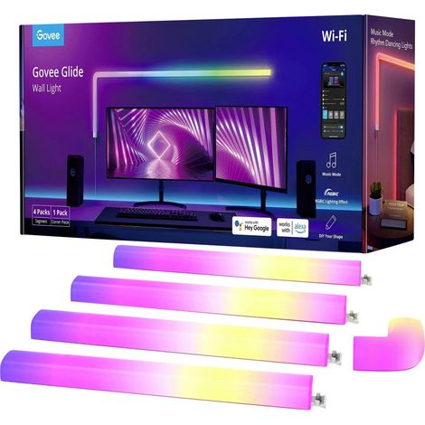 [GEBRAUCHT] B-Ware Govee Led Wandleuchte Wandlampe Glide Lichtleiste Weiß App Steuerbar 36 W