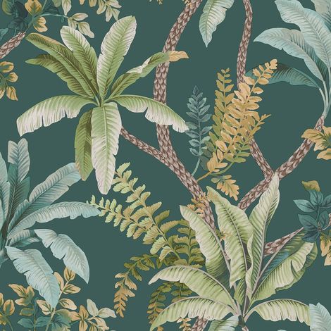 Holden Decor Trailing Palm Green Wallpaper Tropical Botanical Feature Wall (1/4)