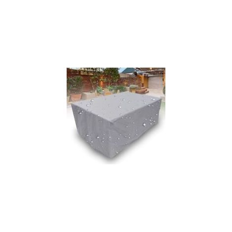 Gartenmöbelabdeckung, rechteckig, 210D Oxford-Gewebe, wasserdicht, schneesicher, UV-beständig, staubdicht, für Gartenmöbel, Terrassentisch, Silber, 250 x 200 x 80 cm - Crezuo (1/4)