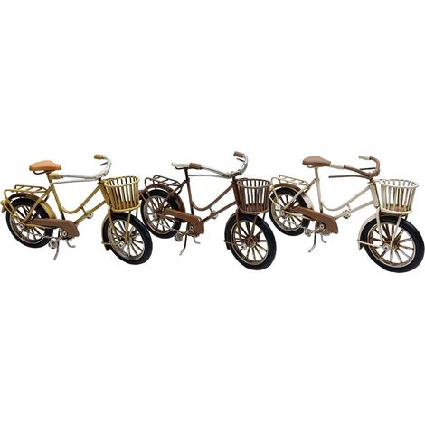 Figuras de bicicletas de metal multicolor 16 cm set de 3 (1/5)