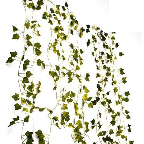 Grüne Blätter-Lichterkette – Batteriebetrieben, 5 m, 50 LEDs [Warmlicht] – [Aktion] Grüne Ahornblatt-Lichterkette aus Kupferdraht (1/5)