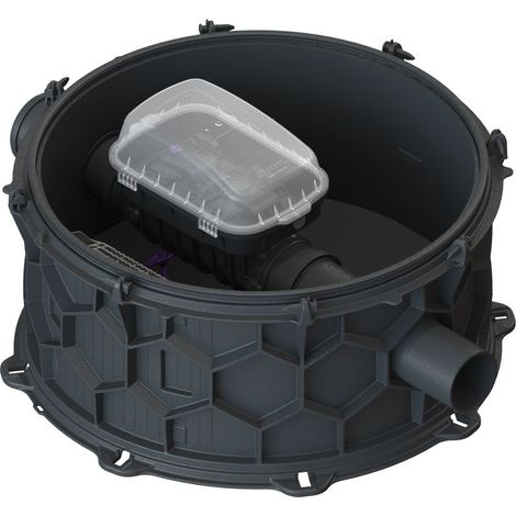 -Rückstau-Technikmodul Controlfix DN 150, geschl. Durchgangsgerinne (1/2)