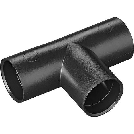 Raccord en t pour tuyau devacuation des eaux usees plastique pe noir