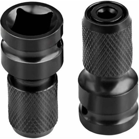 Impact Socket Driver Bit, 1/2" Square to 1/4" Hex Socket Adapters, for Impact Ratchet Wrench and Screwdriver Bit Holder Socket - 2 Pieces (1/4)