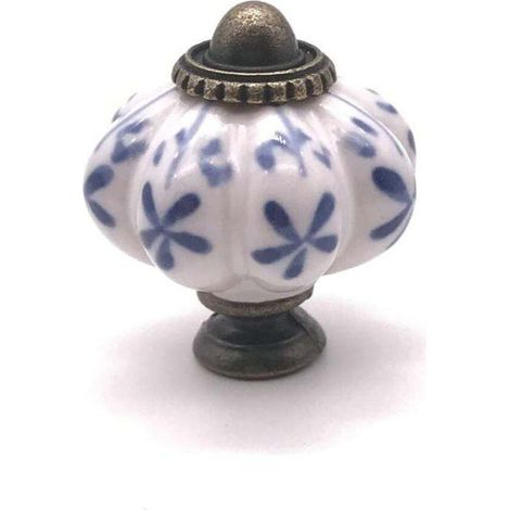Poignée de meuble en céramique et zinc, 34 mm, style citrouille, idéale pour placard de cuisine, porte, tiroir, meuble tendance