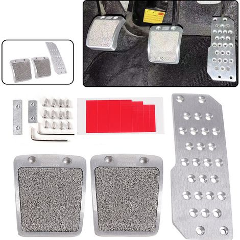 Fahrzeugmodifikation: Antirutschpedale für Gaspedal und Bremse, Antirutschpedale aus Aluminiumlegierung, Schaltpedal, universell für Schaltgetriebe. (1/5)
