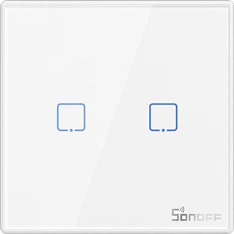 Sonoff T2EU2C-RF Interruptor De Pared Con Funcion Rf 433mhz 2 Botones (1/2)