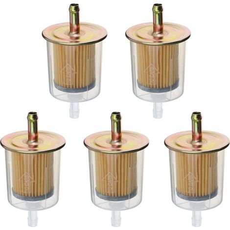 3/8"-Inline-Kraftstofffilter für Industrietraktoren, Pkw, Lkw, Motorräder und Benzinmotoren, 5er-Packung