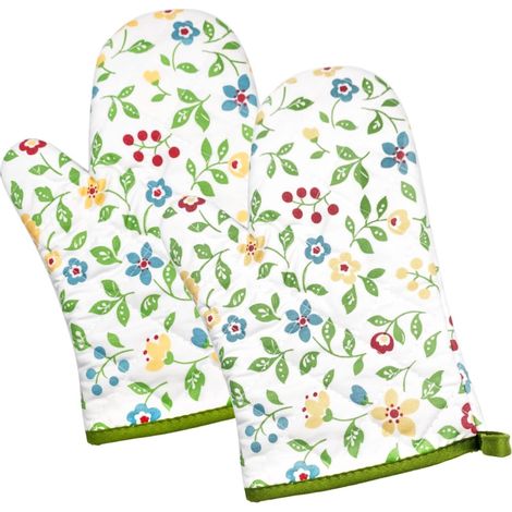 paio di guanti da forno - Guanti resistenti al calore - Guanti da barbecue - Guanti da forno e da griglia - Resistenti al calore - Accessori per barbecue - Guanti isolanti - Cucina - Poliestere (1/5)