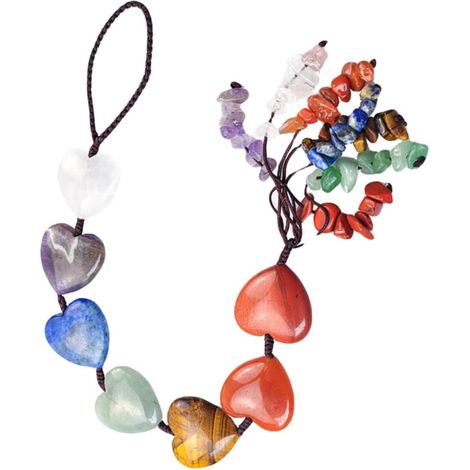 Pendentif de Voiture Style Unique, en Pierre Naturelle, Ornement Suspendu Fait Main Décoration Intérieure, pour Rétroviseur (1/5)