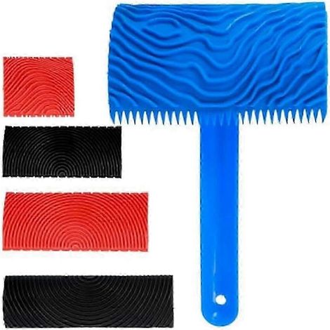 Ensemble d'outils à rouleaux à motif bois pour peinture et estampage de textures - 5 emporte-pièces en caoutchouc réutilisables (1/5)