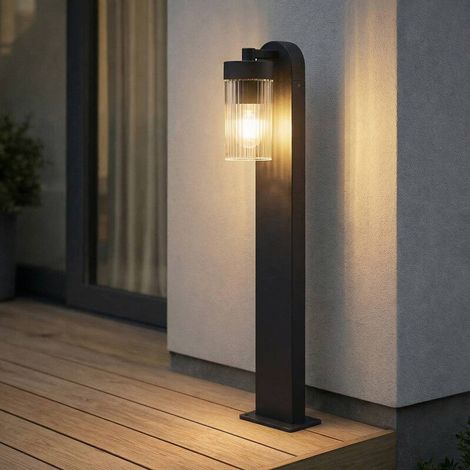 [NEUWERTIG] B-Ware Lindby Wegeleuchte Gartenleuchte Kaliro LED Außenlampe anthrazit 60cm IP54 1xE27 (1/2)
